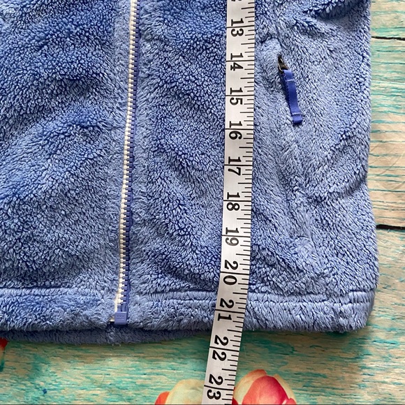 The North Face Girls Medium 10-12 Blue Fuzzy Osito Full Zip Fleece Jacket - Picture 7 of 9